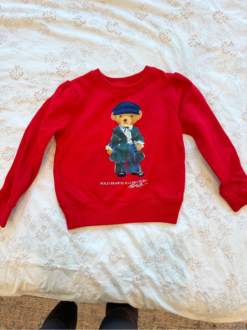 Polo by Ralph Lauren Red Kids Sweatshirt with Polo Bear Graphic - Picture 2 of 7
